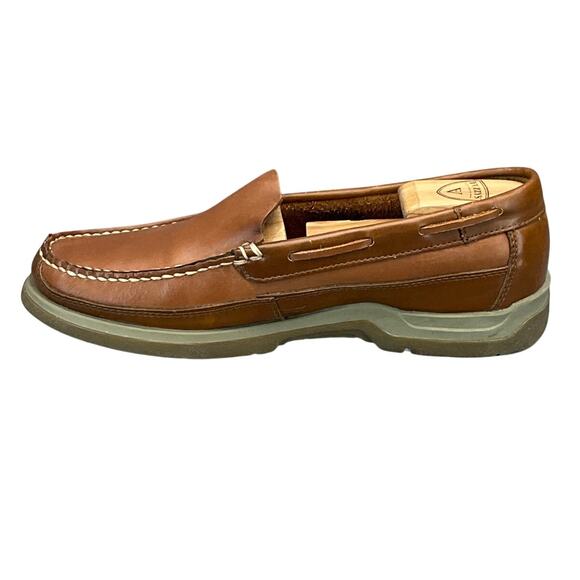 Pelican Bay Florida Brown Leather Slip On Comfort Driving Loafer Men 9.5 - Picture 3 of 10